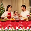 Tiamon Fabric Christmas Tablecloth Table Cover for Rectangle Table, Washable