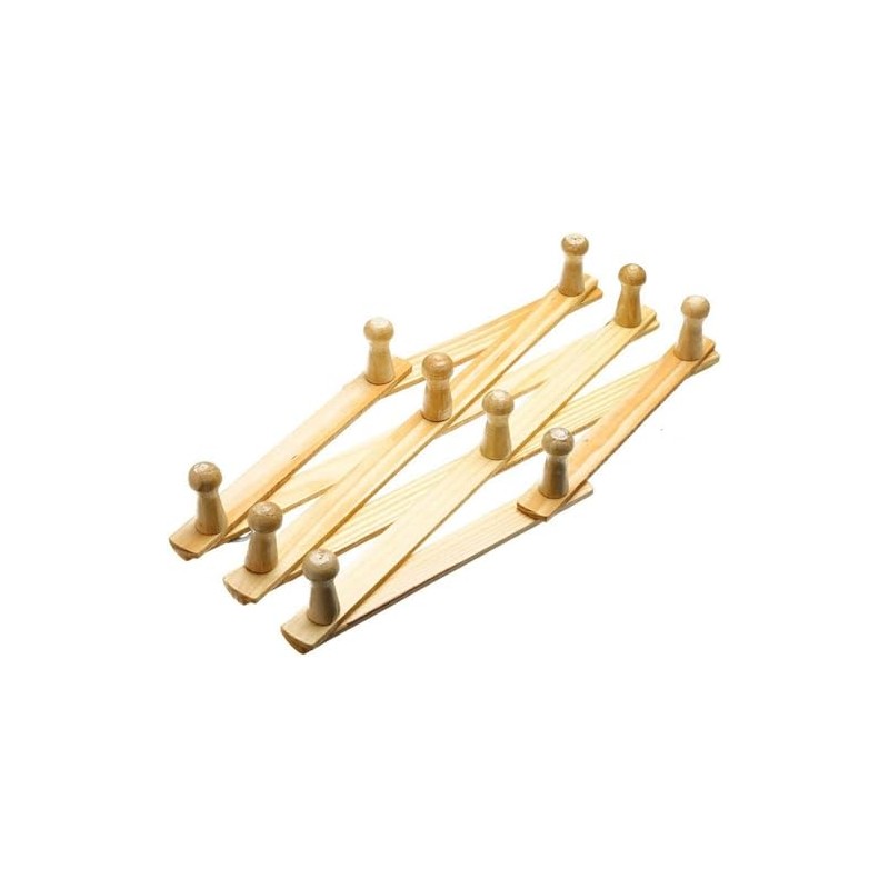 Maestro craft Wooden Wall Hanger, Expandable 10 Peg Coat Rack,