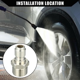 Hihaha Pressure Washer Coupler/Outer Male Washer Gun Adapter Universal for Car/Durable Stainless Steel 1/2" / 1 Pcs Silver Tone