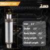 Piclafe 2.5 Inch Exhaust Muffler, 2.5" Inlet/Outlet 20" Overall Length