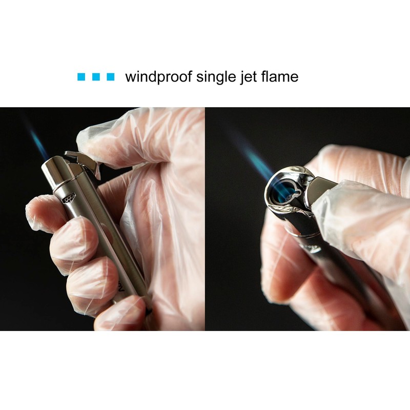 5 Pack Butane Torch Lighter Fuel Refillable Gas Window Viewable