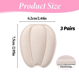 3 Pairs Tongue Pads for Shoe Too Big, Non Slip Tongue Cushion Insert for Loose Shoe Size Reducer Heel Pads Grips Cushion Inserts Replacement Shoes Filler for Men Women (Beige)