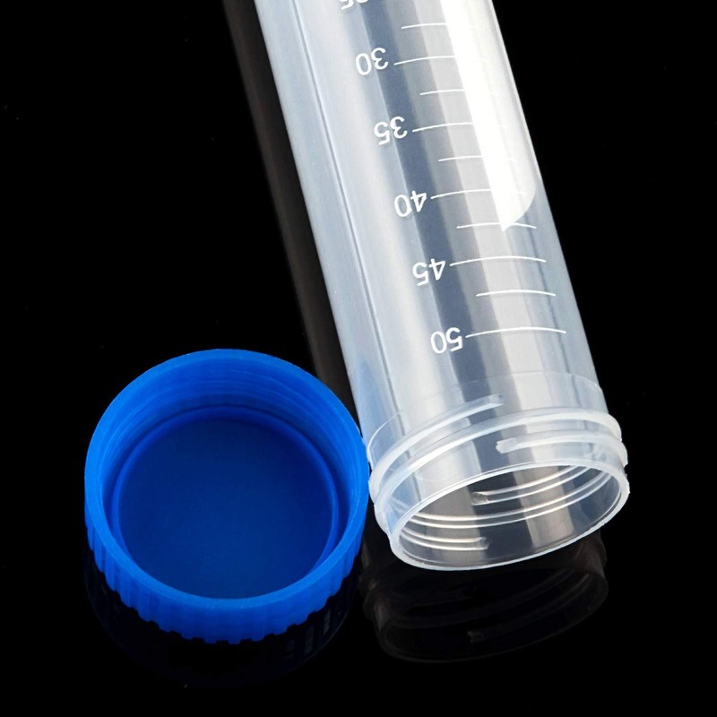 BITEFU 50 x 50 ml Test Tube, Plastic Centrifuge Tube,