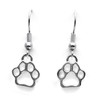 Paw Print Charm Earrings, Tibetan Silver Dog Cat Charms on