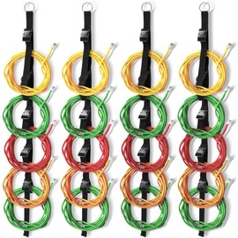 Wowangce 4 Pcs Extension Cord Organizers and Storage Garage Extension Cord Holder with 5 Slots Organizer Black Cord Organizer Straps for Vertical Space Cable Hose Rope String Lights