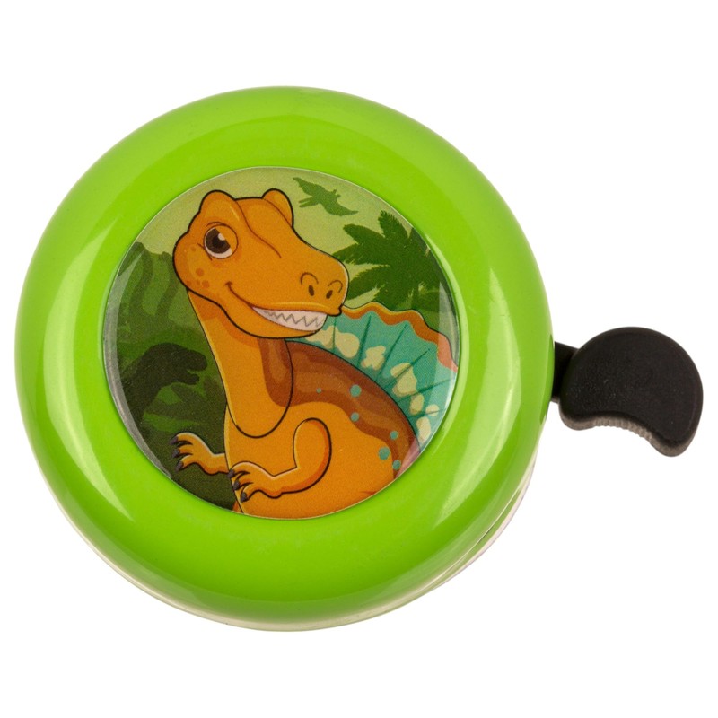 MIJOMA Children's Bicycle Bell - Colourful Metal Bells with Dinosaur