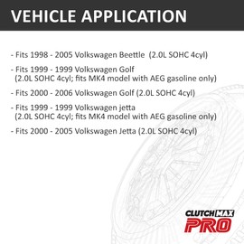 ClutchMaxPRO Performance Stage 3 Clutch Kit Compatible with 1998 1999 2000 2001 2002 2003 2004 2005 2006 VW Beetle Golf Jetta 2.0L AEG MK4 (CP17046HDC-ST3)
