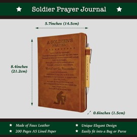 Soldier Prayer Journal 200 Pages Notebook Diary A5 Lined, Army Soldier Prayer Gift, Religious Gift for Soldier, Gifts for Military Soldier Enlistment Graduation Birthday Christmas Homecoming
