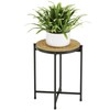 Bamworld Round Plant Stand Indoor Outdoor Metal Modern Plant Table