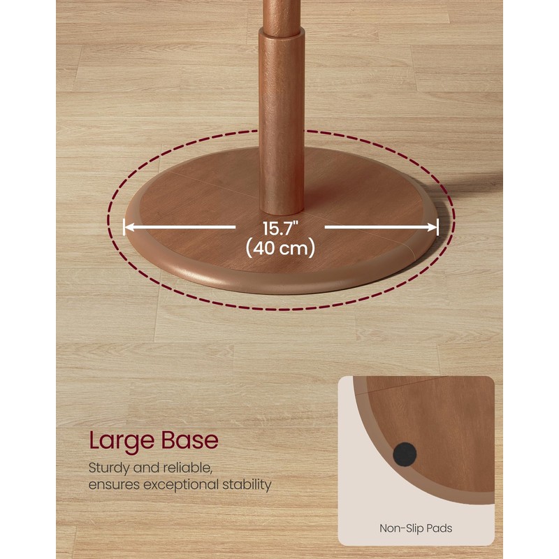 VASAGLE Solid Wood Coat Rack, Free Standing Hall Coat Tree
