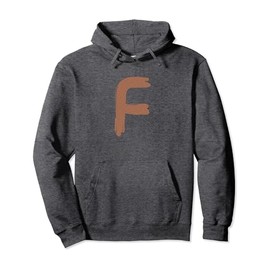 Creative Bold Leather Letter F - Design - Alphabet - Marker Pullover Hoodie