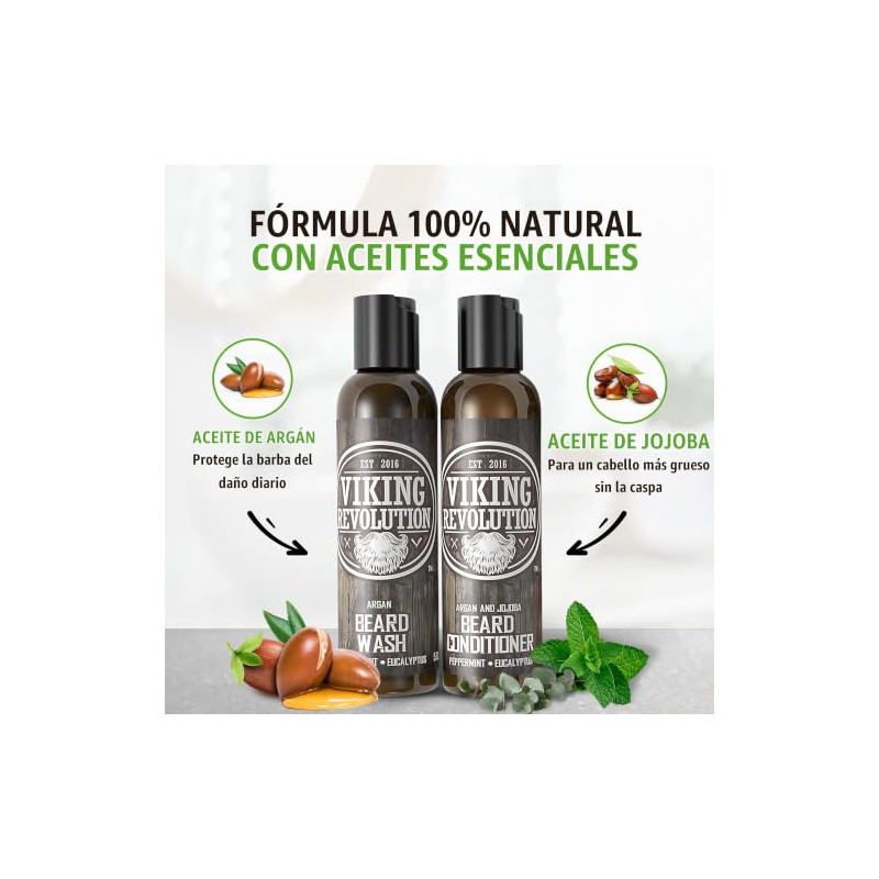 BEST DEAL Beard Wash & Beard Conditioner Set w/ Argan