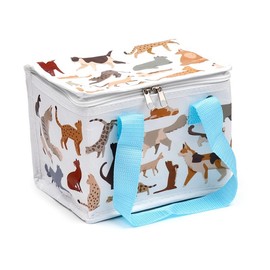 Puckator RPET Cool Bag Lunch Bag Feline Fine Cat Themed - Made from Recycled Plastic Bottle - Insulated Lunch Bag for Women Men Children - Lunch Box Bag for Work & School - Beach Picnic Accessories