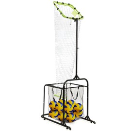 ZivPlay Volleyball Setter Training Equipment Volleyball Setting Trainer Setter Net with 2 Target Hoop Size 5 Angle and Height Adjustments Ball Collection Bag
