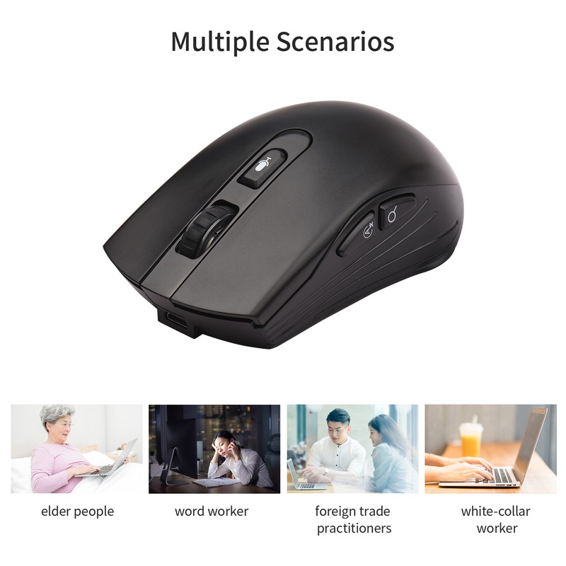 DOSMONO 2.4G Wireless Smart Voice Mouse Translator 6 Buttons for