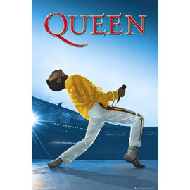 POSTER STOP ONLINE Queen - Music Poster (Freddie Mercury - Live at Wembley 1986) (Size 24" x 36")