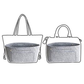 FRCOLOR Organizer Purse felt Insert Handbag Portable Large Capacity Handbag for Handbag Tote bag in bag organizer Makeup Sundries Holdder (Grey)