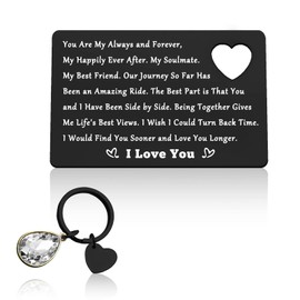 Engraved Wallet Insert Card for Boyfriend Fiance Husband Anniversary Card for Him Christmas Birthday Gifts Wedding Anniversary Valentines Day Gifts I Love You Gifts for Him Boyfriend