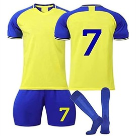 Soccer T-Shirt, 3-Piece Youth Soccer Sportswear Set, Amateur Gift T-Shirt (CA/US, Numeric, 26, Regular, Yellow)
