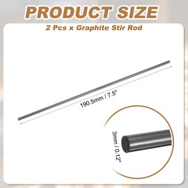 PATIKIL グラファイト撹拌棒 直径0.12"(3 mm) 長さ7.5"(190.5mm) グラファイトるつぼ用インゴット溶解鋳造用 2本入り