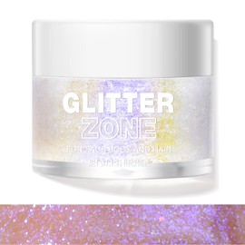 LANGMANNI Holographic Body Glitter Gel for Body, Face, Hair and Lip.Color Changing Glitter Gel Under Light. Vegan & Cruelty Free-1.35 oz (3# Neon Violet)
