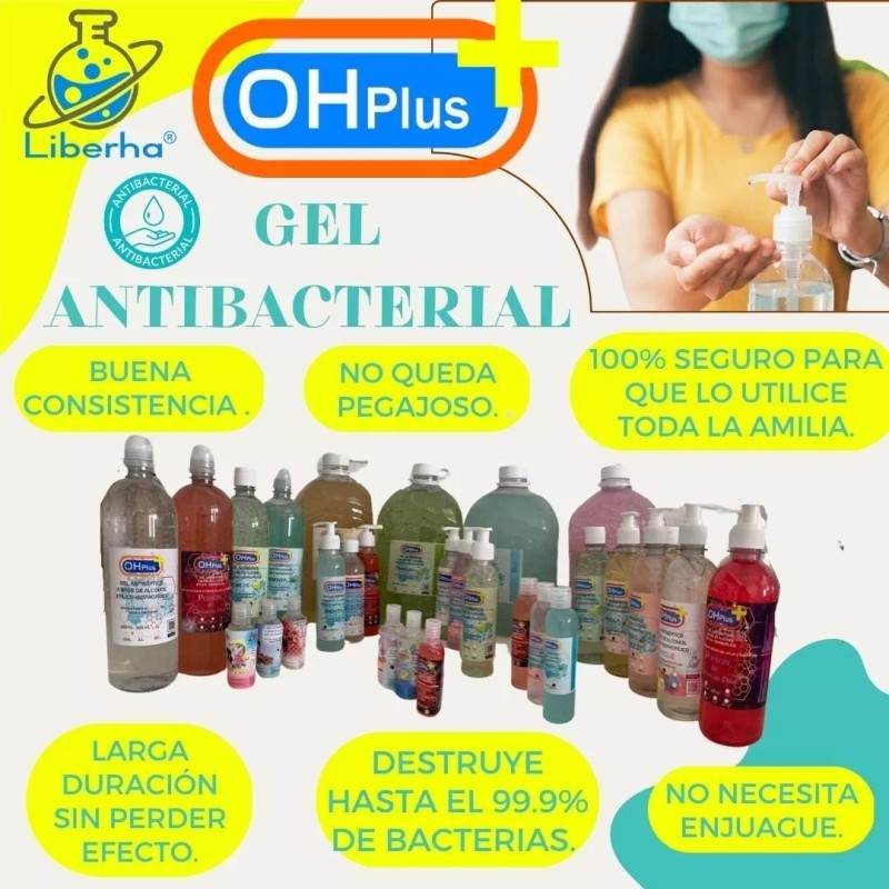OHPlus Gel Antibacterial Aromas 500 Ml (paquete 10 Piezas)