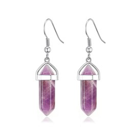 Philip Jones Amethyst Gemstone Drop Earrings