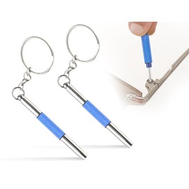 KAPSING Mini Glasses Screwdriver, 2 Pieces 3 in 1 Glasses Repair Kit Repair Tool, Precision Repair Kit Keychain