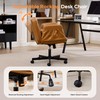 Criss Cross Office Chair with Flip Armrests, PU Leather, Brown