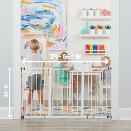 Regalo Regalo 56-Inch Extra WideSpan Walk Through Baby Gate, Includes 4-Inch, 8-Inch and 12-Inch Extension, 8 Piece Set - 4 Pack of Pressure Mounts and 4 Pack of Wall Cups and Mounting Kit, White