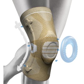 NEENCA Thin Knee Support, For Summer, Meniscus Support, Ligament Injury, Knee Support, Runners, Runners, Golf, Climbing, Sports, Knee Fixation, Unisex, Deformable, Patella Gel Pad, Side Spring (M