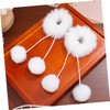 Gatuida 2pcs Fluffy Pompom Hair Ties Cute Plush Elastic Bands