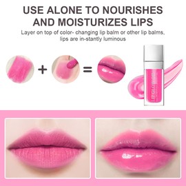 AOOWU Plumping Lip Oil Tinted, Moisturizing Lip Oil Long Lasting Nourishing Lip, Hydrating Lip Gloss Tint Lipstick for Women, Glitter Shine Liquid Lipstick, Lip Glaze Makeup Cosmetic