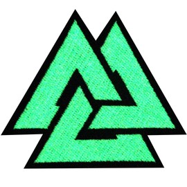 EmbTao Glow In Dark Valknut Triangle Symbol Viking Norse Rune Morale Tactical Iron On Sew On Patch