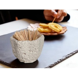 Concrete Toothpick Holder Dispenser with 200 Picks,Toothpick Dispenser for Kitchen Home Restaurant Dining Room Birthday Hostess Thanksgiving Christmas Gift for Friend Family Concrete Decoration