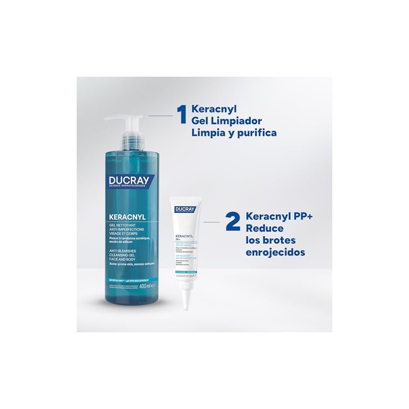 Ducray Keracnyl PP+ Crema Hidratante Facial Anti-Imperfecciones, 30ml