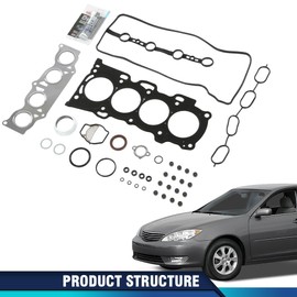 PIT66 Head Gasket Set Compatible with Scion TC 2005-2006 2.4L 2398CC, Fit Toyota Camry Solara 2002-2006 2.4L 2362CC/Fit Highlander 2001-2006 2.4L 2362CC/Fit RAV4 2004-2006 2.4L 2362CC HS26232PT