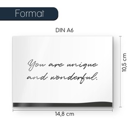 younikat 12 Postcards Sayings | Dots | DIN A6 Format | Greeting Card | Motivational Card | Birthday Card | Black and White | Neutral | Greeting Cards English | dv_1041