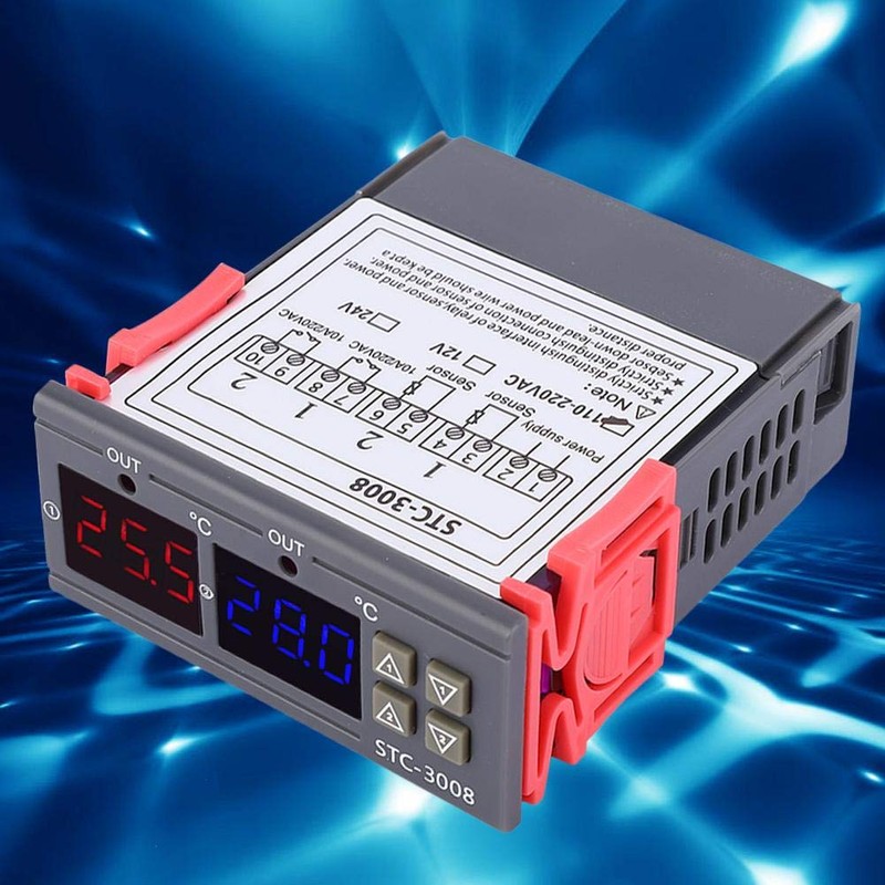Digital Temperature Controller with Adjustable Heating Cooling Thermostat and Sensor