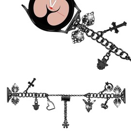 FitTurn Bling Watch Band Intended for Hero Band III Donerton, Popglory, CanMixs P22 & Motast Mugu Chalyh P36A P36B, AGPTEK LW31 Smart watch-Bling Metal Strap Jewelry Bangle Wrist Strap Bracelet Rhinestone Accessories (Black)