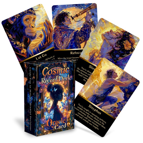 WUFUWUFF Akashic Insight Oracle Cards, 85-Cards,Oracle Deck for Beginners, Energy