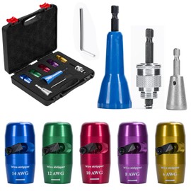 5Pcs Wire Stripper Twister Tool for Drill, 8 In 1 Professional Electrician Wire Nut Twister Stripping and Twisting Tool,Wire Stripping Tool Wire Twisting Connector for Cutters 6-14 AWG