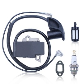 Hyceker Zündspule für STIHL FS120 FS120R FS200 FS200R FS 020 FS 202 TS200 FS 250 FS250R FS300 FS350, mit Zündkerze, Kraftstofffilter, Schalldämpferdichtung, ersetzt 4134 400 1301