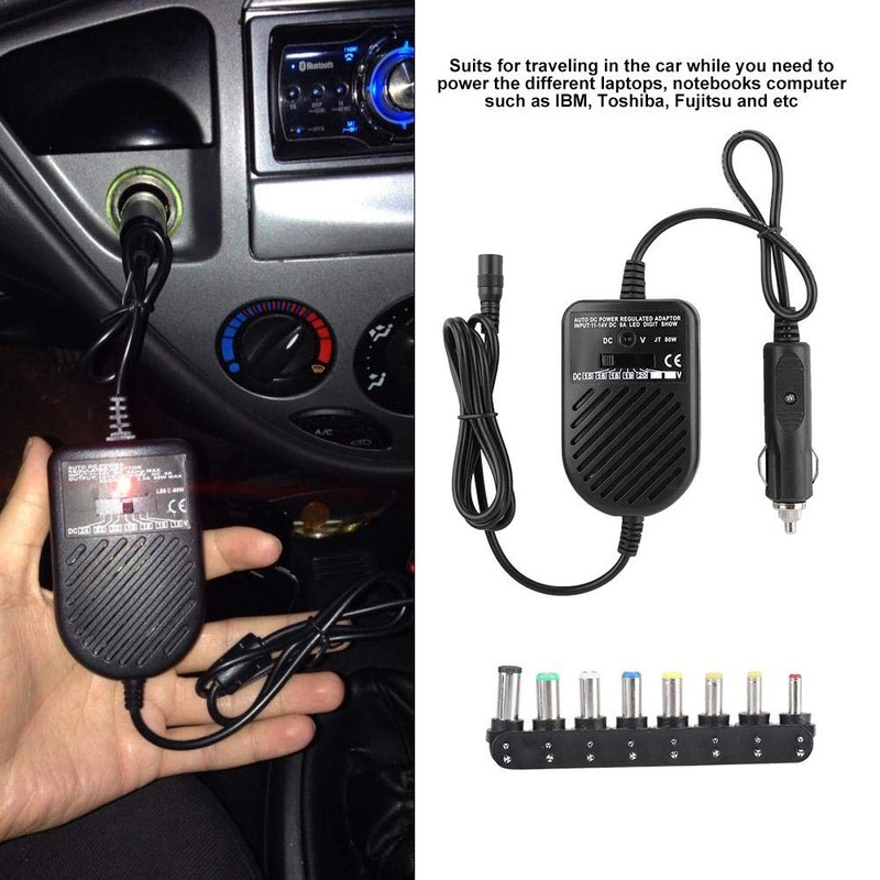 Simlug Universal 80W DC Car Charger, 15-24V Power Supply Adapter