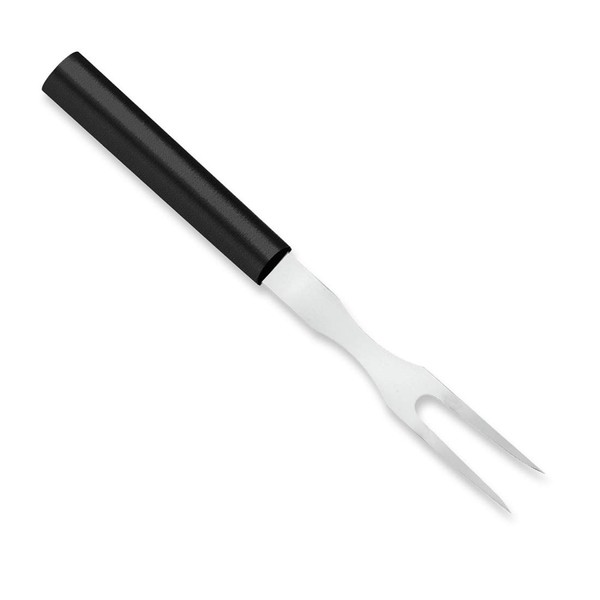 Rada Cutlery Carving Fork Stainless Steel Tine Steel Resin Made in USA, 9-1/2 Inches, Black Handle