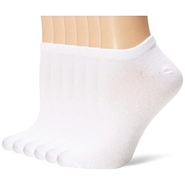 K. Bell Socks Women's 6 Pack Pair No Show Socks, White, 9-11