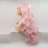 AFBeauty Pink Front Lace Wig long wave heat resistant fiber