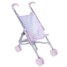 Adora Baby Doll Umbrella Stroller, Pretend Play Toy Accessories for Dolls up to 16 Inch, Foldable & Easy to Store, Smooth Steering - Classic Pastel Pink