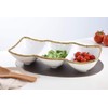 Pampa Bay Porcelain with Titanium Finish 3-Section Serving Tray Platter