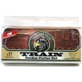Global Decor Train Cookie Cutter 3 Piece Copper Plated Set